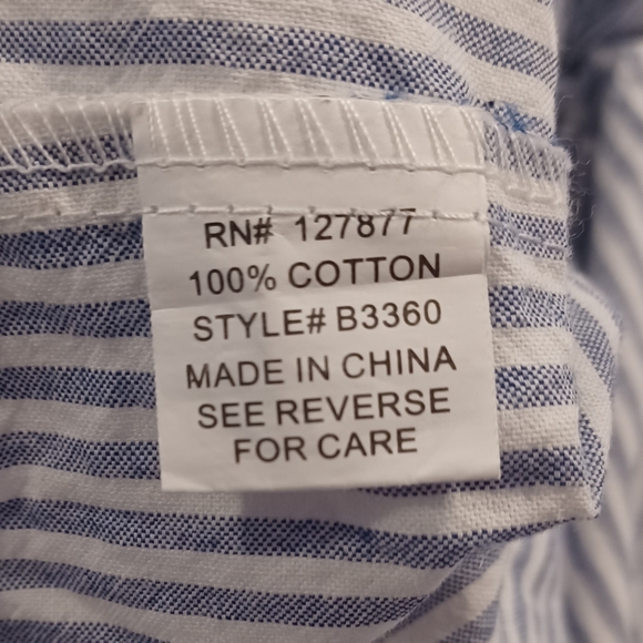$4 Add-on White & Light Blue Striped Shirt - Size Large - Picture 8 of 8